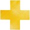 Durable Permanent 'Cross' Floor Marking Shape, Yellow, Pack of 10