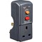 Masterplug Single Socket RCD Safety Adaptor, Black