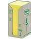Post-it Note Recycled Tower Pack, 76 x 76mm, Yellow, Pack of 16 x 100 Notes