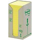 Post-it Note Recycled Tower Pack, 76x76mm, Pastel Yellow, Pack of 16