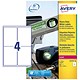 Avery Heavy Duty Laser Labels, 4 per Sheet, 99.1x139mm, White, L4774-20, 80 Labels