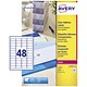 Avery Clear Laser Addressing Labels, 48 per Sheet, 22x12.7mm, L7553-25, 1200 Labels