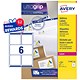 Avery Jam-free Laser Addressing Labels, 6 per Sheet, 99.1x93.1mm, Opaque, L7166-100, 600 Labels