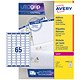Avery Laser Mini Labels, 65 per Sheet, 38.1x21.2mm, White, L7651-25, 1625 Labels