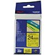 Brother P-touch TZE Label Tape, 24mmx8m, Black on Yellow, Ref TZE651