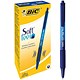 Bic SoftFeel Clic Pen, Retractable, Rubberised Barrel, Blue, Pack of 12