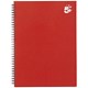 5 Star Hard Cover Wirebound Notebook, A4, Ruled, 140 Pages, Berry, Pack of 5