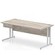 Impulse 1800mm Rectangular Desk with attached Pedestal, Silver Cantilever Leg, Grey Oak