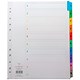 Concord Index Dividers, Extra Wide, 1-10, Multicoloured Tabs, A4, White