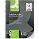 Q-Connect Wirebound Pad, A4, Ruled Feint & Perforated, 160 Pages, Grey, Pack of 5