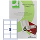 Q-Connect Multi-Purpose Label, 99.1x67.7mm, 8 per Sheet, Pack of 500 Sheets