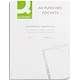 Q-Connect A4 Embossed Punched Pockets, 50 micron, Pack of 100