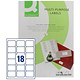 Q-Connect Multi-Purpose Label, 63.5x46.5mm, 18 per Sheet, Pack of 100 Sheets