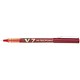Pilot V7 Rollerball Pen, Needle Tip 0.7mm, Line 0.4mm, Red, Pack of 12