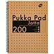 Pukka Pad Kraft Jotta Notebook, A4, Ruled & Perforated, 200 Pages, Brown, Pack of 3