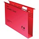 Rexel CrystalFiles Classic Suspension Files, Square Base, 50mm Capacity, Foolscap, Red, Pack of 50