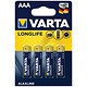 Varta Longlife AAA Alkaline Batteries, Pack of 4
