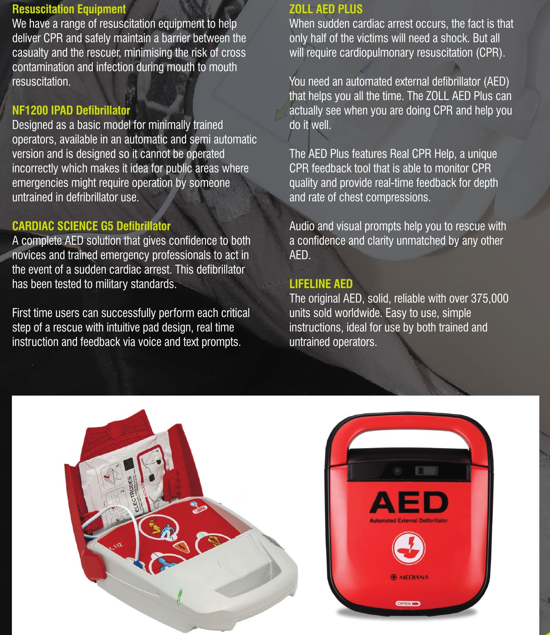 Defibrillators and Resuscitation Kits