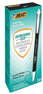 BiC® antimicrobial tech retractable ball pens