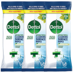Dettol Antibacterial Cleansing Wipes Pack of 126